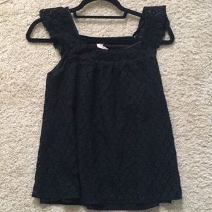 Black floral lace blouse